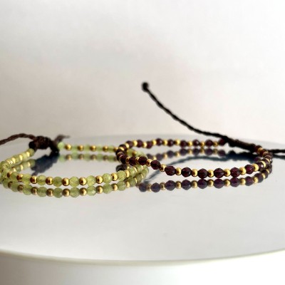 Pack de pulseras de piedras Aventurinas y Amatistas