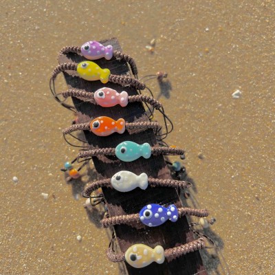 Pulsera pez de cerámica MORADA