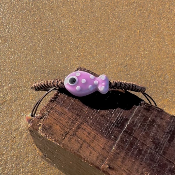 Pulsera pez de cerámica MORADA